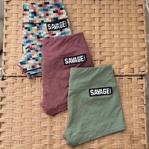 Savage Barbell Womens Colorful Workout Shorts Set medium